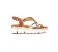 Pikolinos Damen-Keilsandalen aus braunem Leder, extraleicht, für den Sommer - Palma