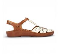 Pikolinos Damen-Keilsandalen aus hellbraunem Leder mit Polsterung - P-Vallarta US 39