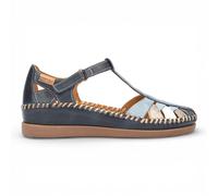 Pikolinos Damen-Keilsandalen aus ozeanblauem Leder - Cadaques EU41