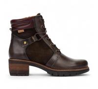 Pikolinos Damen-Stiefeletten aus waldbraunem Leder mit Reißverschluss und Schnürung - San Sebastián EU 37