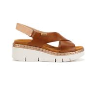 Keilsandalette PIKOLINOS "PIKOLINOS Sandalen Leder", Damen, Gr. 41, braun, weiß, Leder, Schuhe (59083315-41) braun, weiß