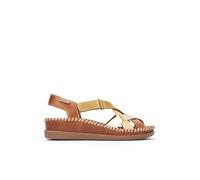 Pikolinos Cadaques Keilsandalen Damen | Leder | Klettverschluss | Hellbraun
