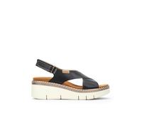 Pikolinos Keilsandalen in Leder GOMERA für Frauen Farbe BLACK