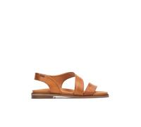 Pikolinos Navia Flache Sandalen Damen | Leder | Elastisch | Hellbraun