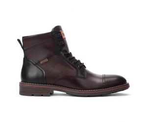 Pikolinos Olmo Herren-Stiefeletten aus braunem Leder mit Reißverschluss und Schnürung - York EU46