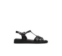 Pikolinos Roquetas Damen Flache Sandalen | Leder | Schnalle | Schwarz