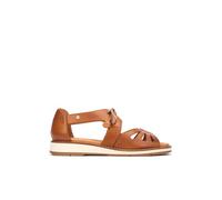 Pikolinos Roquetas Flache Sandalen Damen | Leder | Schnürsenkel | Hellbraun