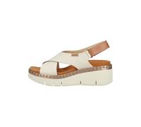 Pikolinos Keilsandalette Gomera Leder Damen Weiß/Gold Gr. 38