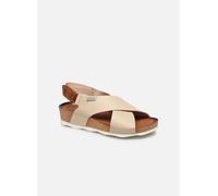 Pikolinos Damen Keilsandale Mahon aus Leder creme / cognac / schwarz Größe 36