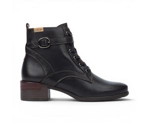 Pikolinos schwarze Leder-Schnürstiefel mit mittlerem Absatz - Malaga EU41