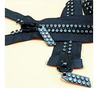 Pilang zxxin-Reißverschluss 1 Stück 60/70/80 cm Strass 10# Reißverschluss, zum Nähen von DIY Jacke Mantel Kleidung, glänzende offene Reißverschlüsse, Zubehör Handwerk