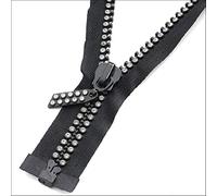 Pilang zxxin-Reißverschluss 1 Stück 60/70/80 cm Strass 10# Reißverschluss, zum Nähen von DIY Jacke Mantel Kleidung, glänzende offene Reißverschlüsse, Zubehör Handwerk