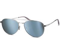 Pilotenbrille MARC O'POLO "Modell 505066", Herren, bunt (silberfarben, blau), clean, matt, metallic, Sonnenbrillen Pilotenbrille, Logoschriftzug auf dem Glas (33515354-0)