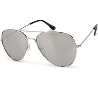 Pilotenbrille STYLEBREAKER "Kinder Pilotenbrille 4 bis 10 Jahre", Jungen, silber (gestell silber, glas silber verspiegelt), Modisch, Sonnenbrillen (29157822-0) gestell silber, glas silber verspiegelt