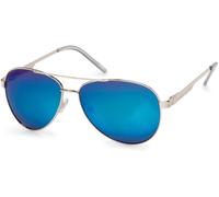 Pilotenbrille STYLEBREAKER "Polarisierte Piloten Sonnenbrille mit Etui", Damen, blau (gestell silber, glas blau verspiegelt), Modisch, Sonnenbrillen (76555913-0) gestell silber, glas blau verspiegelt