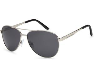 Pilotenbrille STYLEBREAKER "Polarisierte Piloten Sonnenbrille mit Etui", Damen, grau (gestell silber, glas grau), Modisch, Sonnenbrillen (75237213-0) gestell silber, glas grau