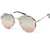 Pilotenbrille STYLEBREAKER "Rahmenlose Piloten Sonnenbrille mit Diamant Schliff", Damen, orange (gestell gold, glas grau, apricot verlauf), Modisch, Sonnenbrillen (74360804-0) gestell gold, glas grau,