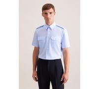 Seidensticker Regular Fit Pilotenhemd Kurzarm hellblau