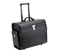 Pilotenkoffer Alassio MONDO, Hauptfach, Laptopfach bis 17'', Visitenkartenfächer, Stiftschlaufen, Teleskopgriff, abschließbar, Kunstleder, schwarz