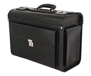 Pilotenkoffer Bowatex Aktenkoffer Business Koffer 25 L Schwarz Leder 46 x34x22cm