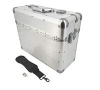 Pilotenkoffer mit Tragegurt von SONOVO aus Aluminium in Silber 45161 | Alukoffer, Aktenkoffer, Businesskoffer | Für den täglichen Geschäftseinsatz Kundentermine und Messebesuche