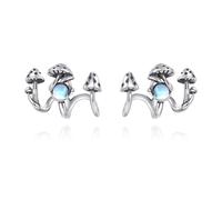 Pilz Klaue Ohrstecker S925 Sterling Silber Mondstein Pilz Ohrringe Pilze Ohr Manschette Schmuck Geschenke für Frauen Mom