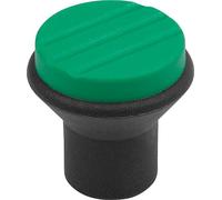 Pilzknopf Gr.1, D=M04, D1=21, Thermoplast schwarz RAL7021, Komp: Stahl, Deckel: grün RAL6032 - K0251.042 - 1 Stück