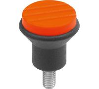 Pilzknopf Gr.1 D=M04x10, D1=21, Thermoplast schwarz RAL7021, Komp: Stahl, Deckel: orange RAL2004 - K0251.041X10 - 1 Stück