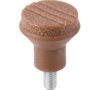 Pilzknopf Gr.1, D=M05 L=10, D1=21, Biopolymer Buche natur, Komp:Edelstahl blank - K0251.10005143X10 - 1 Stück