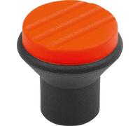 Pilzknopf Gr.2, D=M06, D1=25, Thermoplast schwarz RAL7021, Komp: Edelstahl, Deckel: orange RAL2004 - K0251.0061 - 1 Stück