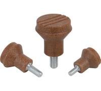 Pilzknopf Gr.2 M06x15 D1=25 Biopolymer, schwarz RAL7021 - K0251.100690X15 - 1 Stück