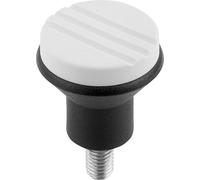 Pilzknopf Gr.2 M06x15 D1=25, Komp: Edelstahl, Komp: grau RAL7035 - K0251.0065X15 - 1 Stück