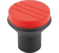 Pilzknopf Gr.3 M08 D1=33 Thermoplast, schwarz RAL7021, Komp: Edelstahl, Komp: rot RAL3020 - K0251.0086 - 1 Stück