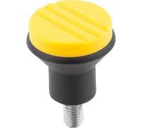 Pilzknopf Gr.3 M08x15 D1=33, Komp: Edelstahl, Komp: gelb RAL1021 - K0251.0087X15 - 1 Stück