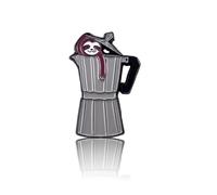 Pinbox Kaffee-Pins Faultier mit Espressokocher
