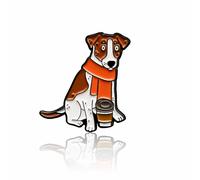 Pinbox Kaffee-Pins Jack Russell mit Kaffee