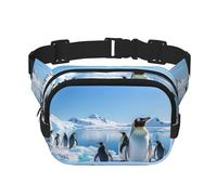 Pinguin Antarktis Ice Bauchtasche für Damen, wasserdicht, verstellbar, Hüfttasche, modisch, lässig, Umhängetasche, Bauchtasche für Laufen, Workout, Wandern, Reisen, Schwarz, Einheitsgröße, Schwarz ,
