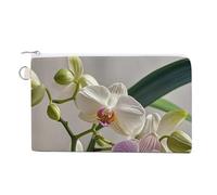 Pinguin-Geldbörse mit Weihnachtsmotiv, aus Segeltuch, niedlich, kleine Aufbewahrungstasche mit Reißverschluss, Bunte Orchideen, Einheitsgröße, Blumen und Tiere