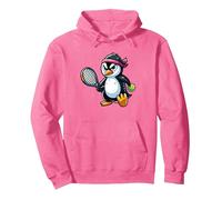 Pinguin Tennis Club Tiere Sport Turnier Spieler Pullover Hoodie, Unisex für Erwachsene, Leuchtendes Pink, M