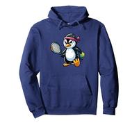 Pinguin Tennis Club Tiere Sport Turnier Spieler Pullover Hoodie, Unisex für Erwachsene, Marineblau, S