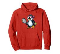Pinguin Tennis Club Tiere Sport Turnier Spieler Pullover Hoodie, Unisex für Erwachsene, Rot, L