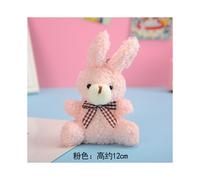 (Pink Bow Bunny) Hase, entzückender orangefarbener Plüsch-Schlüsselanhänger, weiches Fell mit Schleife