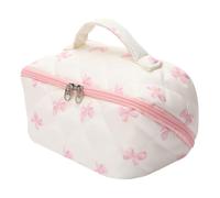 Pink Bow Makeup Bag | Kosmetiktasche, groß und niedlich - Organizer für Beauty-Accessoires für Frauen, Reisen, Kulturkoffer, Schule, Büro, Bleistifte, Outdoor, Hautpflege