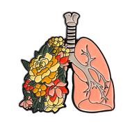 Pink Brain Brosche Bone Chest Lung Metal Badge Human Flowers Glare Clothes Bag Jewelry Pin Brooch Gift Brooch Silikonform Brosche