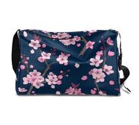 Pink Cherry Blossom Leder Duffle Bag für Mann Frau Jungen Mädchen Cherry Weekend Overnight Sport Gym Bag Reisetasche Single Shoulder Crossbody Handtasche, farbe, 18.5L, Taschen-Organizer