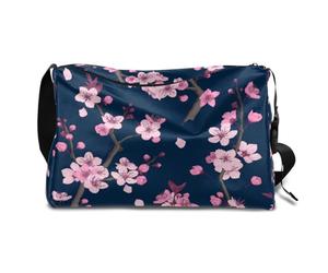 Pink Cherry Blossom Leder Duffle Bag für Mann Frau Jungen Mädchen Cherry Weekend Overnight Sport Gym Bag Reisetasche Single Shoulder Crossbody Handtasche, farbe, 18.5L, Taschen-Organizer