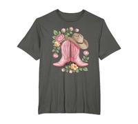 pink cowgirl Stiefel western country cowboy blumen pinkes T-Shirt