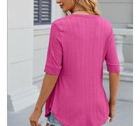 Pink Damen Fake Zwei-Takter Kurzärmeliges Blusen-Top, XXL