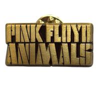Pink Floyd Animals Gold Text Logo Pin Badge One Size