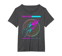 Pink Floyd Wish You were Here Grid T-Shirt, Damen Große Größen, Anthrazit Meliert, 2X